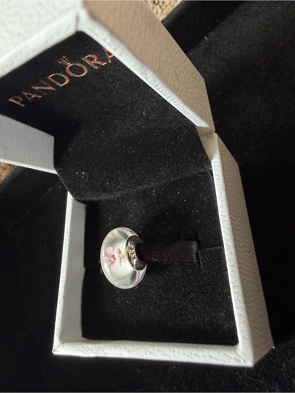 Pandora Cherry Blossom Pink Murano Glass Charm